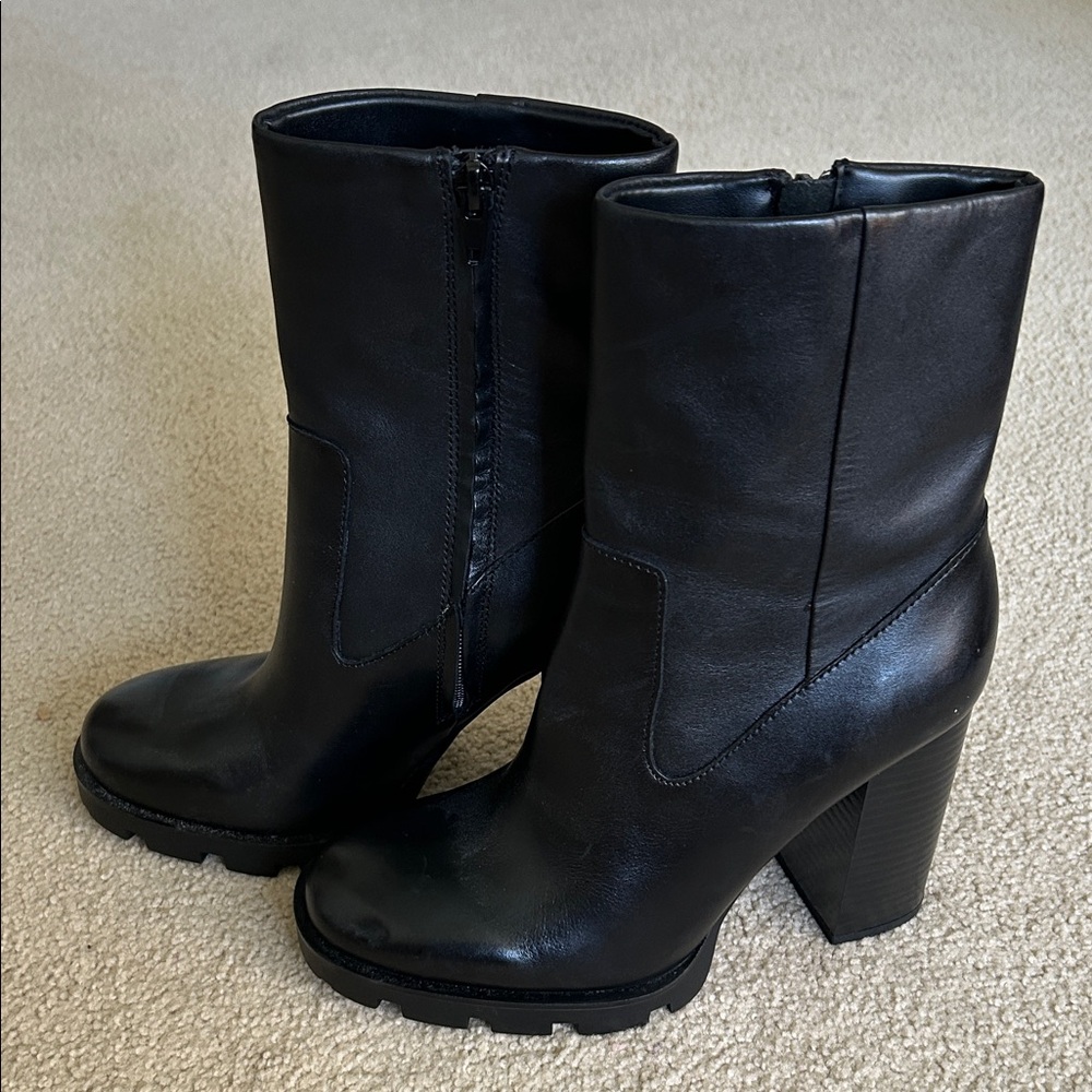 Zara Black Heeled Boots